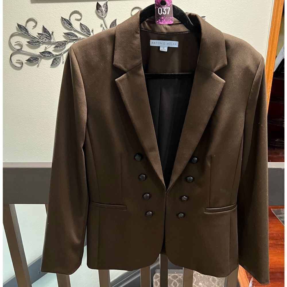NWT Antonio Melani Brown Double-Breasted Women's Blazer Size 12 #MC037